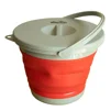Відро Tramp складане силіконове з кришкою 5л терракотове TRC-127, Червоне - 1