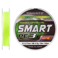 Шнур Favorite Smart PE 3x 150м (fl.Жовтий) #1/0.171 mm 19lb/8.7 kg