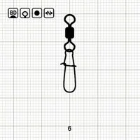 Вертлюжок Rolling Swivel With Nice Snap 6 BD/10 шт. - (BD – Черный никель)