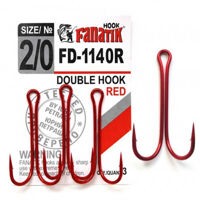 Двойной крючок FD-1140 DOUBLE HOOK RED №2/0