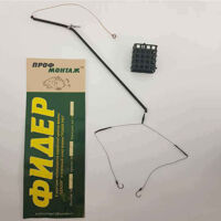 фідер оснащений з протизакручувачем 70г (годівниця металева)