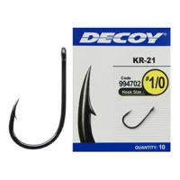 Гачок Decoy KR-21 Black Nickeled 1/0, 10 шт/уп