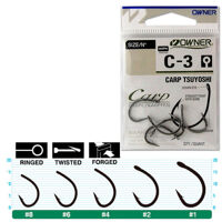 Крючки Owner Carp Tsuyoshi C3-50923 №04 Ø1,07 6шт. Black