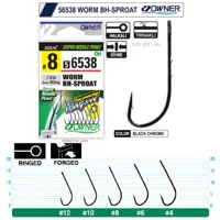 Крючки Owner Worm Bh-Sproat 56538 №4 (forged - кованые)