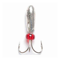 Мормишка вольфрамова Flagman "Чорт з отв. i бiсером" d=2.0 вага-0,25г срібло №46