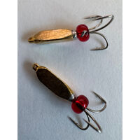 Мормишка вольфрамова Flagman "Чорт з вушком трикутний з бiсером" d=3.0 золото №45