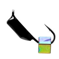 Мормишка вольфрамова Flagman "Стовбчик з кубиком хамелеон" ушко d-2,4 вес-0,48г чорний нікель №37