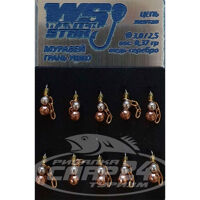 Мормишка вольфрамова Мураха грань вушко ланцюг 0,37 гр колір: мідь-срібло №28