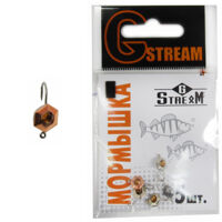 Мормышка свинцовая GSTREAM ТИП 35 ШЕСТИГРАНИК + камень 0.50 гр 6 мм (по штучно)