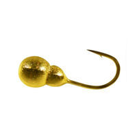 Мормишка вольфрамова Shark Подвійний куля з отвором 0,8г диам 4,0 мм гачок D14 гальваніка №68