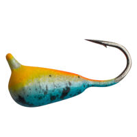 Мормишка вольфрамова Shark Крапля з вушком 0,267г диам. 2,5 мм гачок D18 к: оранжево-синій №15