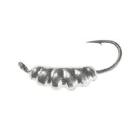 Мормишка вольфрамова Shark Опариш 0,1г диам. 1,0 мм гачок D18 гальваніка к:срібло №92