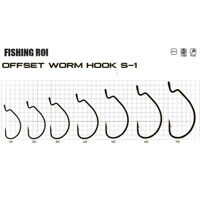Офсетний гачок Fishing ROI Worm hook S-1 №6/0 (3шт/уп)