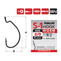 Офсетний гачок Fishing ROI Worm hook S-1 №4/0 (4шт/уп)