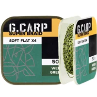 Поводочный материал GC G.Carp Super Braid Soft Flat X4 50м 15lb Weed Green