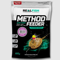 Прикормка RealFish Метод Фідер Squid Cranberry -Кальмар Клюква 0.8kg