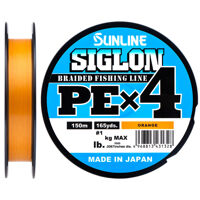Шнур Sunline Siglon PE н4 150m (помаранч.) #0.2/0.076mm 3lb/1.6kg