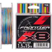 Шнур YGK Frontier X8 100m (Multicolor) #1.2/0.185mm 12lb/5.4kg