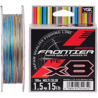 Шнур YGK Frontier X8 100m (Multicolor) #0.8/0.148mm 8lb/3.6kg