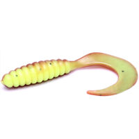 Силікон Mann's Twister 70мм M-038 салатово-коричневий із чорними точками (PSCH) (за 1шт)