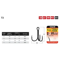 Тройник Fishing ROI Treble Hook T-3 BC №6 (5шт/уп)