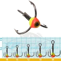 Трійник Flagman Black Nickel жовтий/червоний №08 (1шт.)