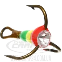 Трійник Flagman «світлофор» зі стразом Bronze №14 зелений/жовтий/червоний (1шт.)