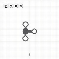 Вертлюг потрійний Bratfishing CROSS - LINE ROLLING SWIVEL 3 BD/10 шт.