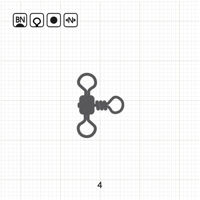 Вертлюг потрійний Bratfishing CROSS - LINE ROLLING SWIVEL 4 BD/10 шт.