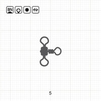 Вертлюг потрійний Bratfishing CROSS - LINE ROLLING SWIVEL 5 BD/10 шт.
