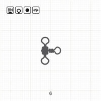 Вертлюг потрійний Bratfishing CROSS - LINE ROLLING SWIVEL 6 BD/10 шт.