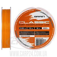 Волосінь Brain Classic Carp Line (solid orange) 300m 0.28mm 18lb 7.9kg