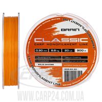 Волосінь Brain Classic Carp Line (solid orange) 300m 0.30mm 20lb 8.8kg