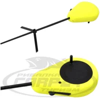 Вудка зимова Flagman Балалайка SK з пінопластиковою ручкою жовта (кнопка тормоз)