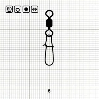 Вертлюжок Rolling Swivel With Nice Snap 6 BD/10 шт. - (BD - Чорний нікель)