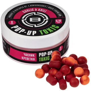 Бойли Brain Toxic Pop-Up Krill &amp; Garlic (креветка + часник) 8mm + 6x10mm 34g