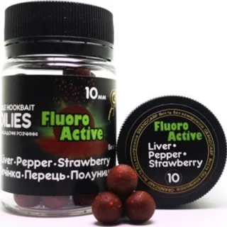Бойли Grandcarp Флюоро актив Печiнка&bull;Перець&bull;Полуниця 10 мм 60 шт