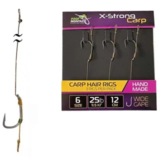 Карповый поводок X-Strong Carp 25LB/11,5кг. L-12см. Hook №6 (3шт)