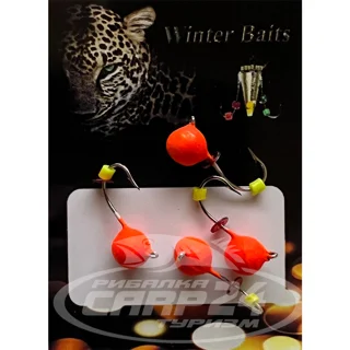Дроб з петлею Winter Baits кольоровий Ø 5 червоний Вага: 1.2 г №170