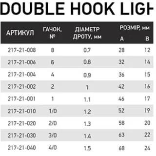Двійник Fishing ROI Double Hook Light №6 (5шт/уп)