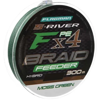 Flagman Шнур S-River PE Braid Hybrid F4 Feeder Moss Green 300m 0,18mm
