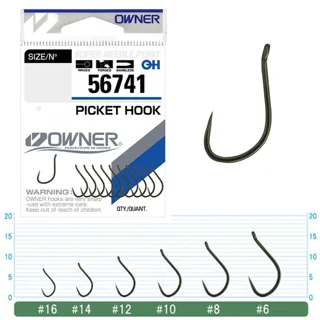 Крючки Owner 56741-12 Picket Hook brown №12 Ø0,46мм 12шт brown (forged - кованые)