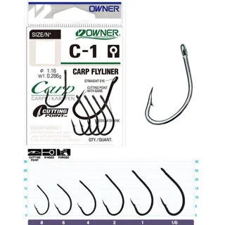 Гачки Owner Carp Flyliner C1-53261 №4 (forged - ковані)