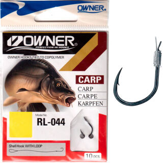 Гачки з повідцем &quot;Owner&quot; RL-044 №10 0,16мм 70см с петлей Carp 10шт.