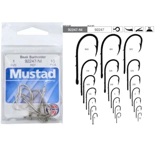 Гачок Mustad Beak Baitholder nickel 1/0 7шт.