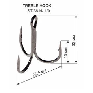 Гачок Трійний ST-36 №1/0 (1 шт.) 32мм