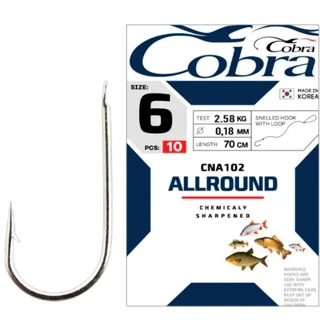 Гачок з повідцем Cobra Allround CNA102 №8 0.16мм 70см (10шт)