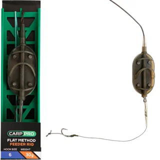 Готовая снасть на ледкоре Carp Pro Flat Method Feeder 1 крючок №6 50г.