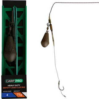 Готовая снасть на ледкоре Carp Pro HD Safety Lead Clip 1 крючок №6 100г.