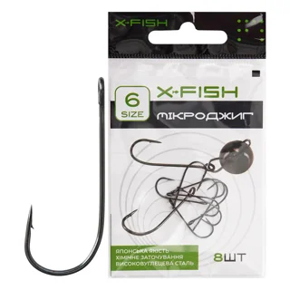Крючок X-Fish Микроджиг #6 (8шт/уп)